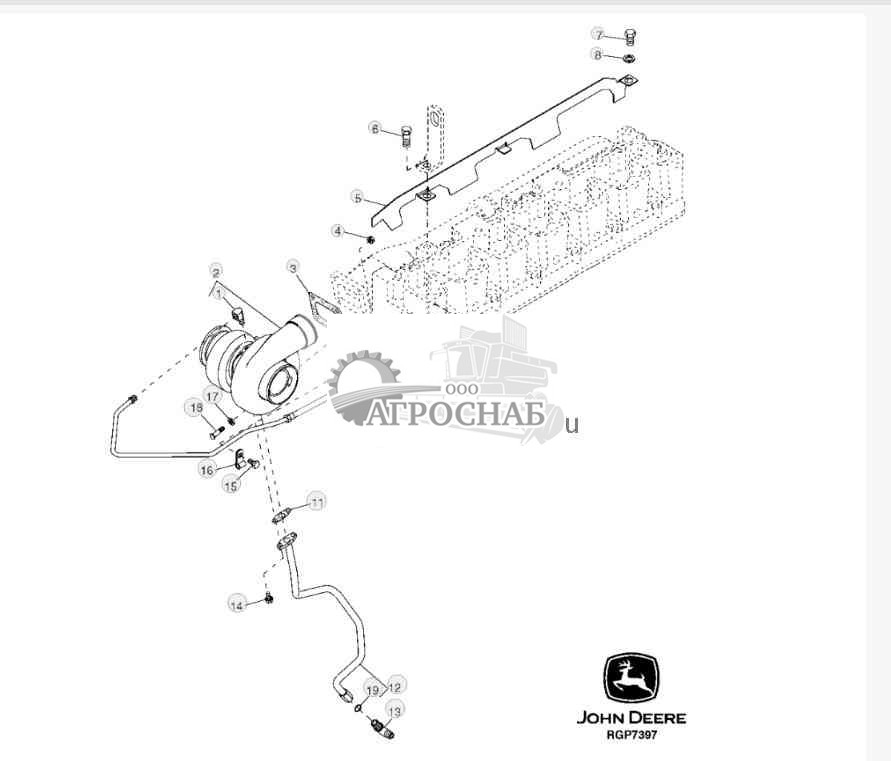 TURBOCHARGER AND OIL LINES (ESN -156457) 